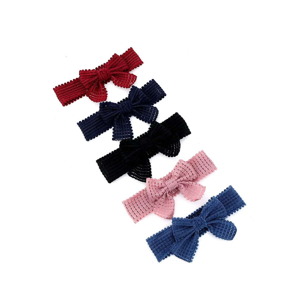 A18 001M Chenille Hair Bows Cute Hairpins Girls  Hair headband Barrettes Solid Clip Kids Headwear Fashion Hair Accessories