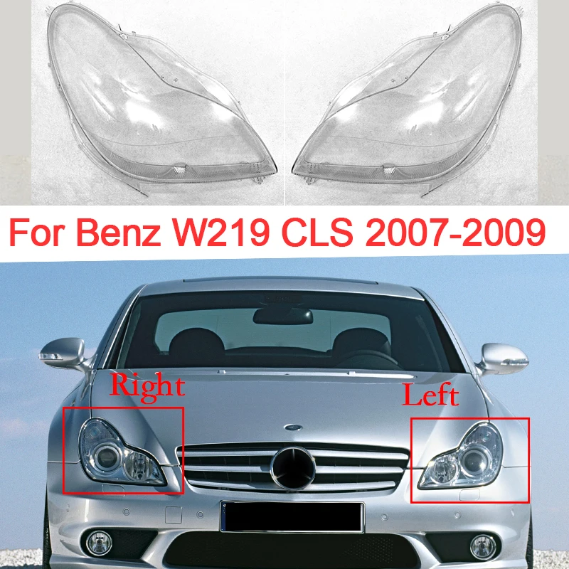 Car Headlight Cover For Benz W219 CLS 2007-2009 Plexiglass Lens Cover Replacement Lampshade Clear Headlamp Car Accessories