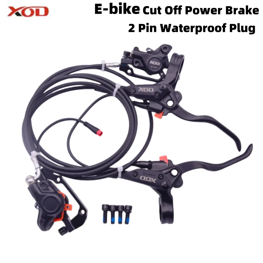 

XOD Electric Bike Brake ,2 Pistons Hydraulic Disc Brake Power Off ,2PIN Plug For Driving Oil Disc Bicycle Brake Caliper Parts