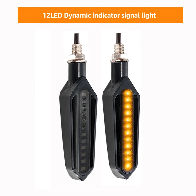 Motorfiets Richtingaanwijzers LED Licht 12V 10mm Stromend Water Blinker Licht 24LED Universele Moto Gebouwd Relais Knipperend indicatielampje