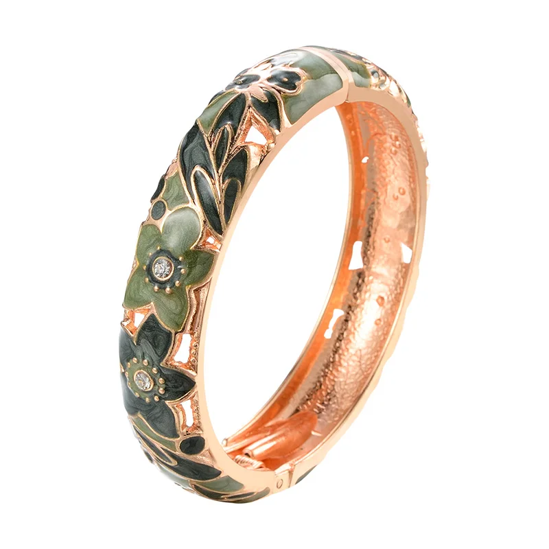 Armreif für Frauen, doppeltes Emaille-Armreif-Set, Cloisonné-Damenschmuck-Accessoires, indischer Stil, Dubai, trendiges Metallarmband zur Hand
