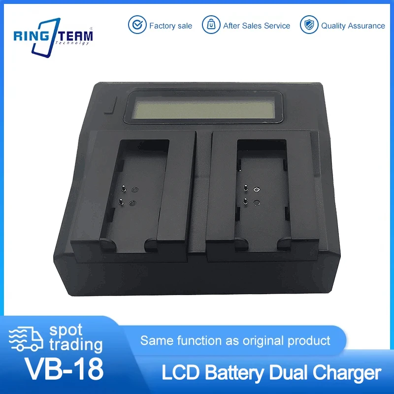 VB-18 Dual Charger LCD Screen for Godox V850-II V860-II Speedlite Fast & Slow Switchable Charging Dock Battery Charger