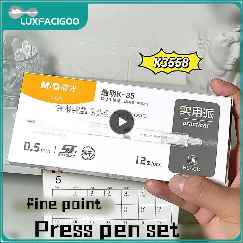 Drukpen Fijne penpunt Glad water Vloeiend schrijven Heldere kleuren Duurzaam Schoolbenodigdheden Eenvoudige gelpen Handig Snel