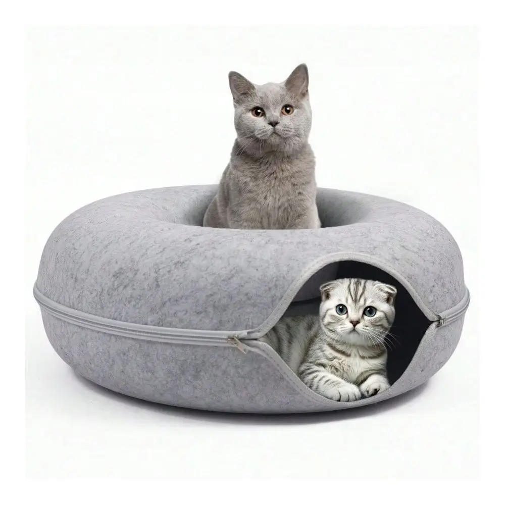 

Cave For Multiple Large Cats To 1030 Lbs, ch Detachable Washable Tunnel Bed, Comfy Donut Cat Cave