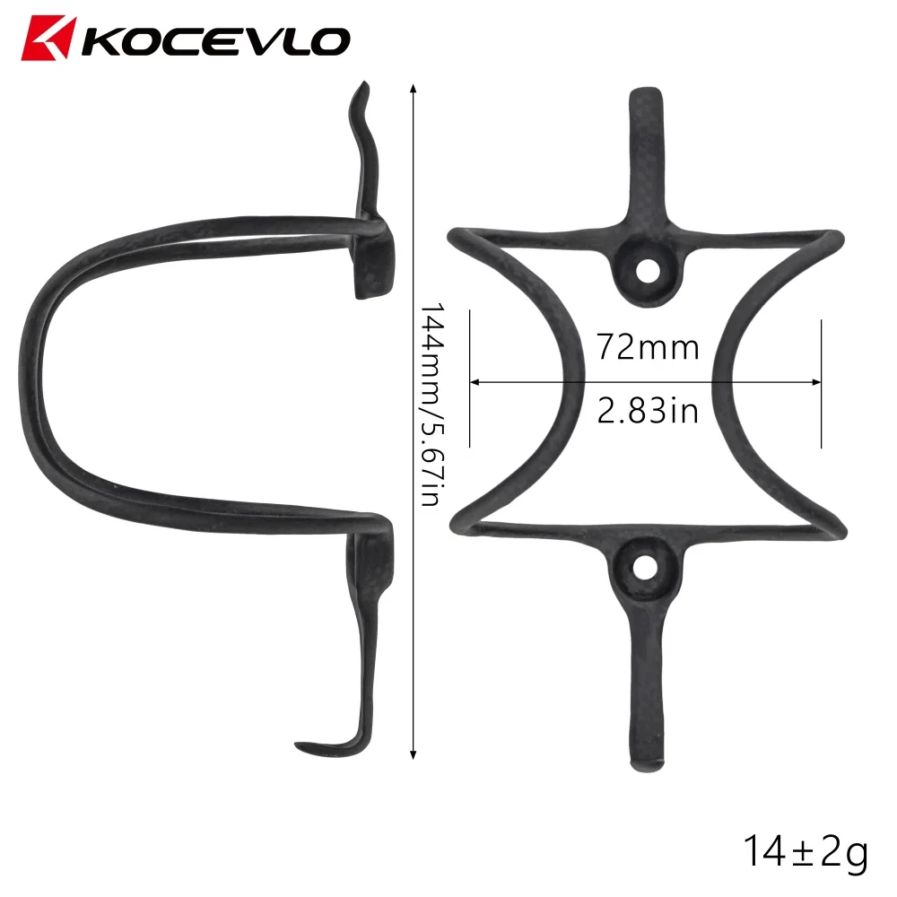 KOCEVLO Ultralight 14g±2g Full Carbon Fiber Water Bottle Cage MTB/Road Bicycle Botellero 3K Carbon Bike Bottle Holder