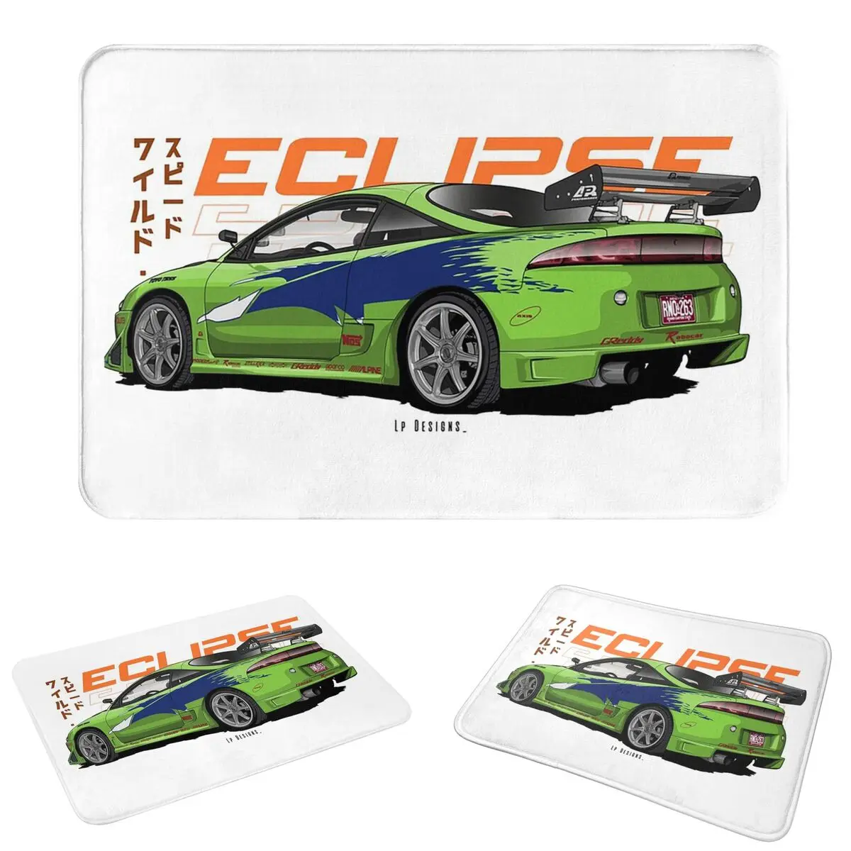 Eclipse Gs - Fast And Furious Doormat Cushion Carpet Rug Kitchen Entrance Home Floor Mat for Balcony Footpad Mats