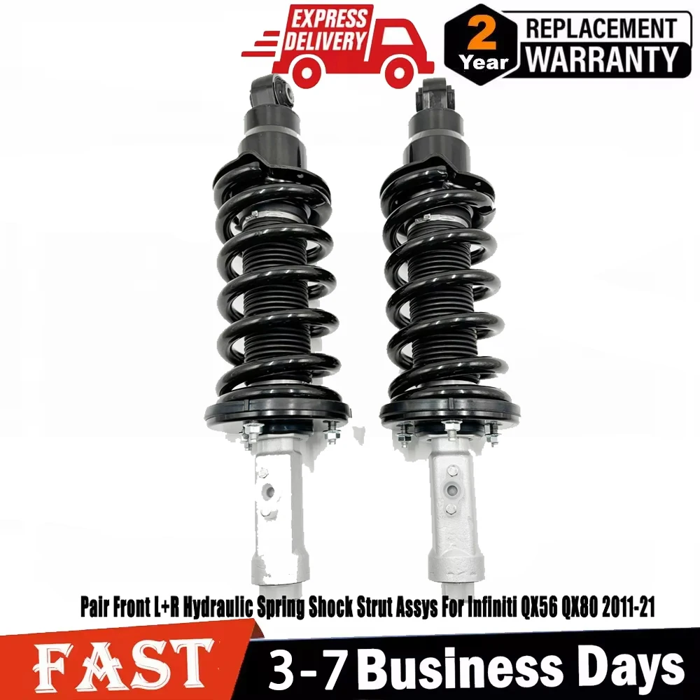 Pair Front L+R Hydraulic Spring Shock Strut Assys For Infiniti QX56 QX80 2011-21