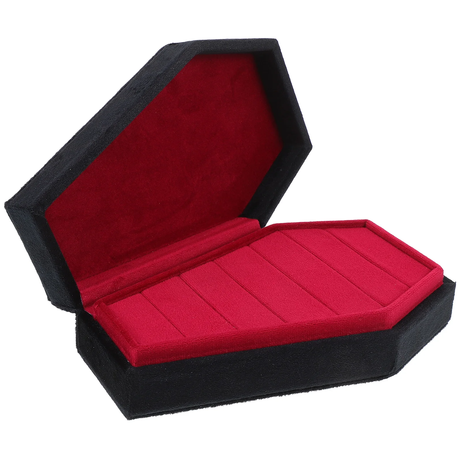 

Velvet Coffin Jewelry Box Halloween Ring Display Holder Organizer Shaped Rings Case Small Coffin Box Storage Container Jewelry