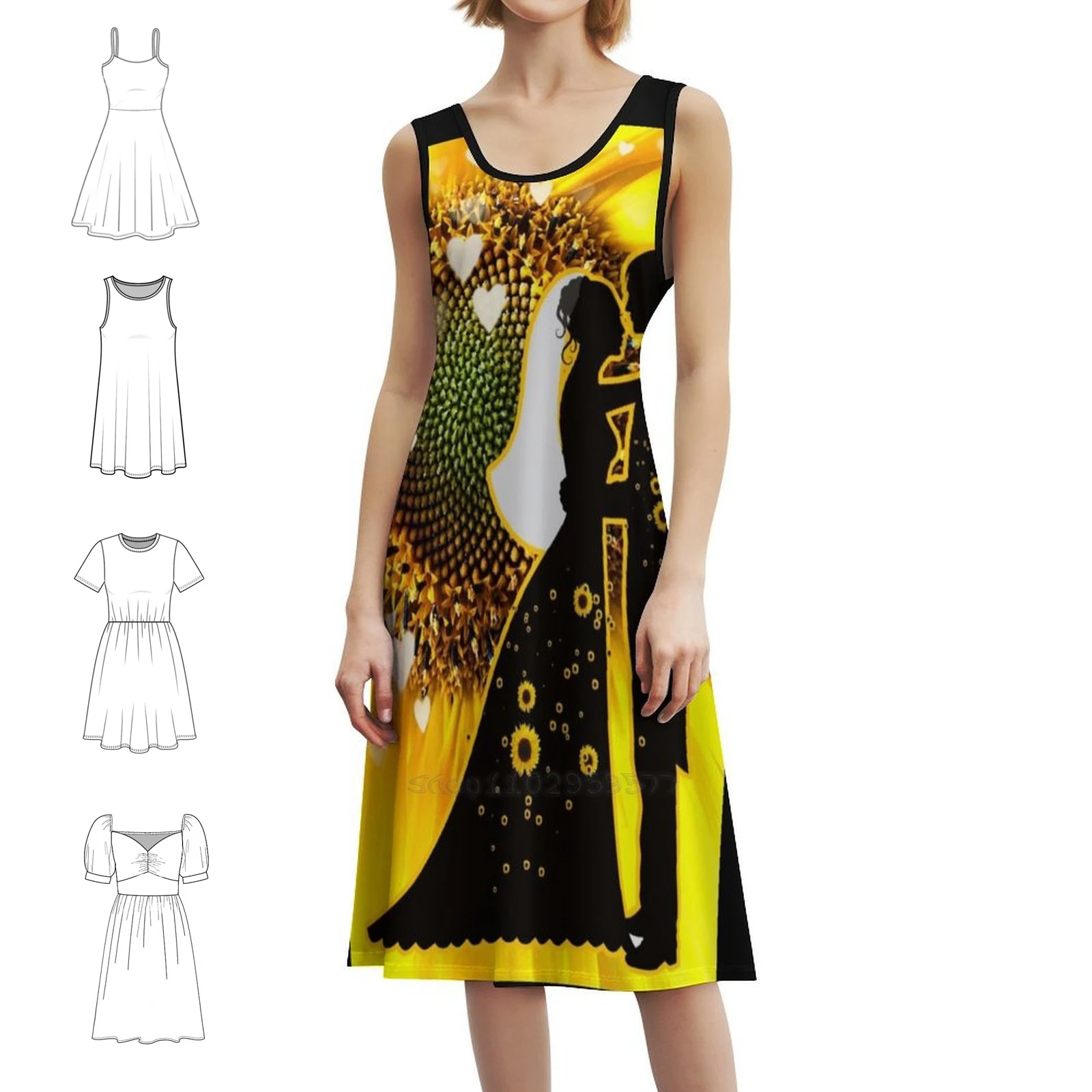 

Wedding Couple Floral Smock Dress For Women Spring Summer Casual Dress For Party Digitalart Wedding Marriage Form A Bond Female