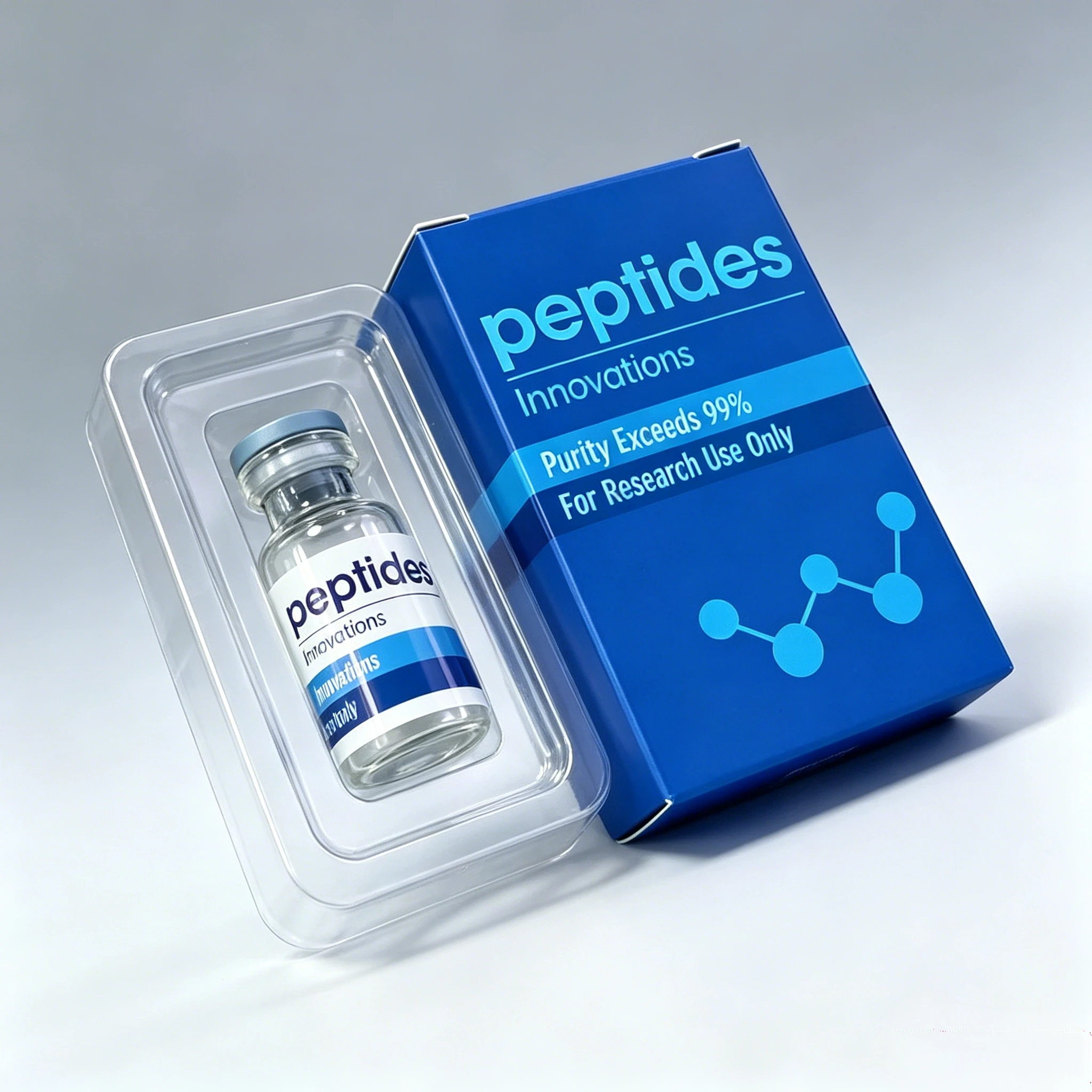 Luxury Strong Adhesive Custom Peptide Bottle Stickers Matching Individual Paper Gift Boxes For Cosmetic Injection Vials
