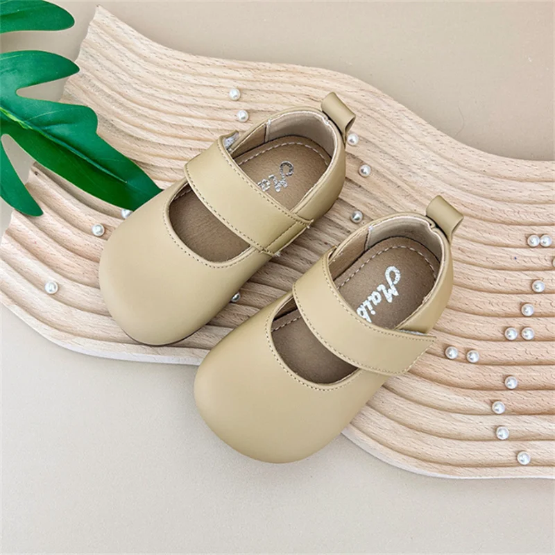 New Spring Baby Shoes For Girls Leather Princess Shoes Soft Sole Outdoor Single Shoes Fashion Toddler Little Kids Shoes