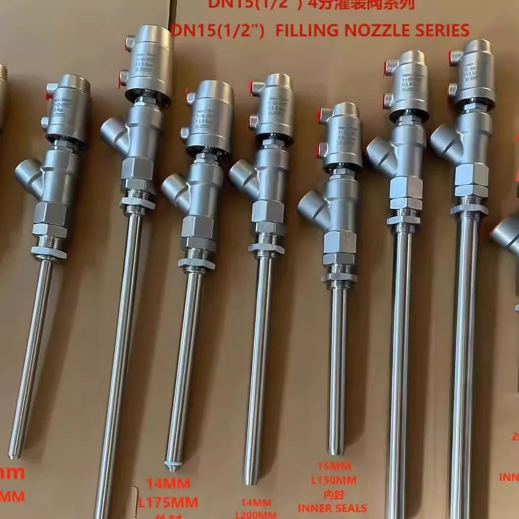 Filling Machine with Stainless Steel  Extension Rod Anti-drip DN15-27 Pneumatic Discharge Nozzle Filling Valve Customization