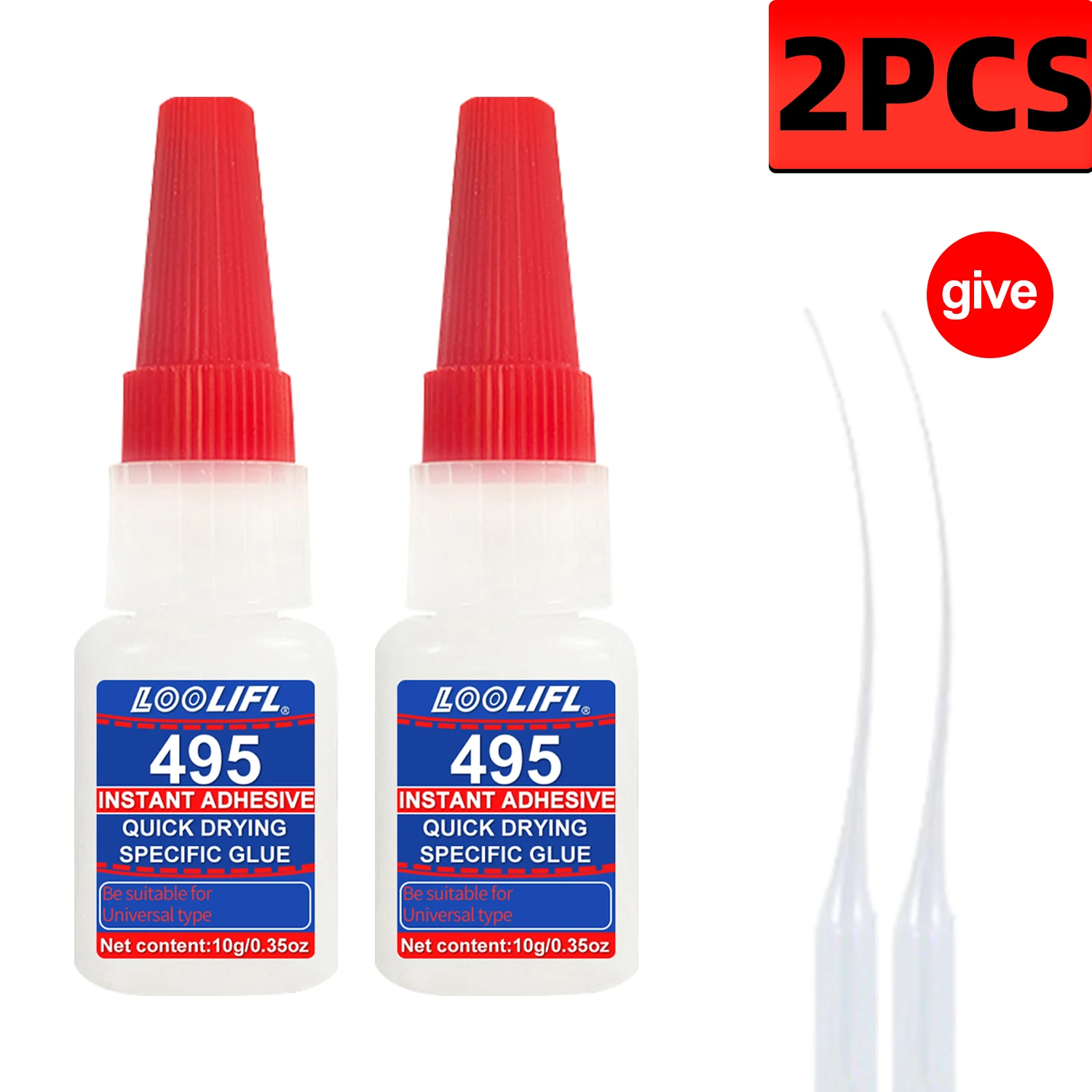 5 Stück LOOLIFL495 Sekundenkleber für Kunststoff, professioneller Klebstoff, transparenter Cyanacrylat-Kleber, schnell trocknend, geruchlos, langlebige Bindung