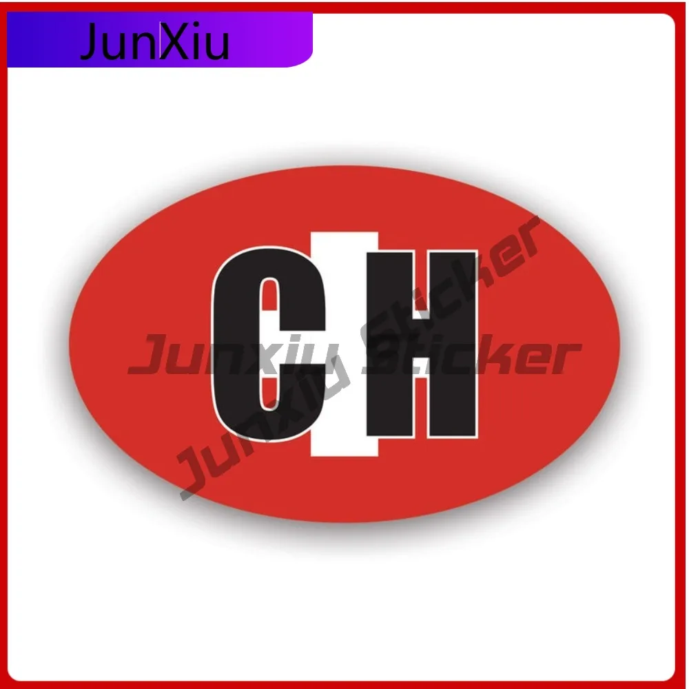 

Switzerland Oval Sticker Waterproof Weather Resistant Racing For Bumper Laptop Rear Windshield No Residue Self Adhesive Decor