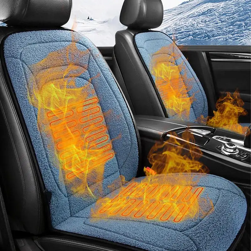 Heated Car Seat Cover 12V Fast Heating Seat Cushion Universal Car Seat Heater Winter Car Heating Cushion Back Warmer Heating Pad