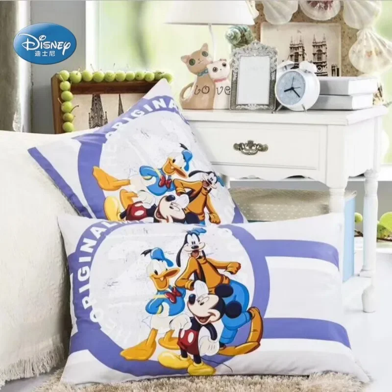 Disney New 100% Cotton Pillowcases 2Pcs Minnie Mickey Mouse Princess Mermaid Couple Pillow Cover Decorative PillowsCase 48x74cm