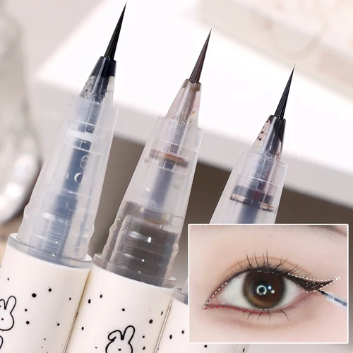 Lápiz Delineador de ojos líquido ultrafino mate sedoso, resistente al agua, duradero, sin manchas, suave, Natural, de gusano de seda, maquillaje de ojos