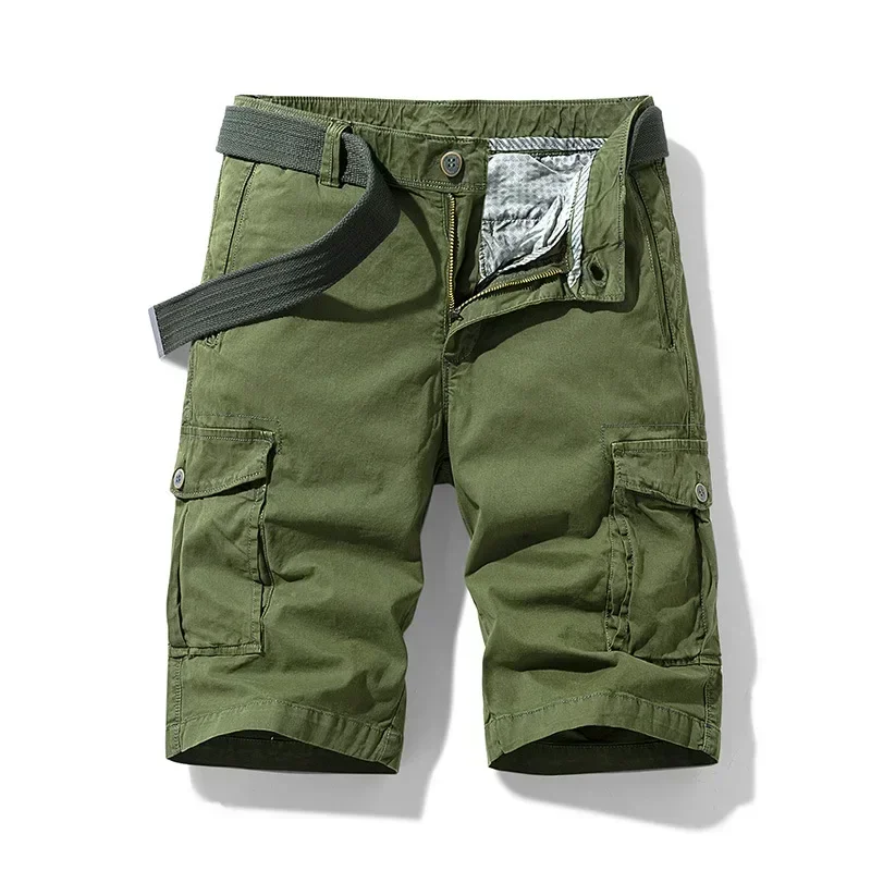 Men Green Summer Shorts Boys Casual Cotton Sportswear Plus Size Cargo Shorts Loose Male Tactical Short Pants Workwear