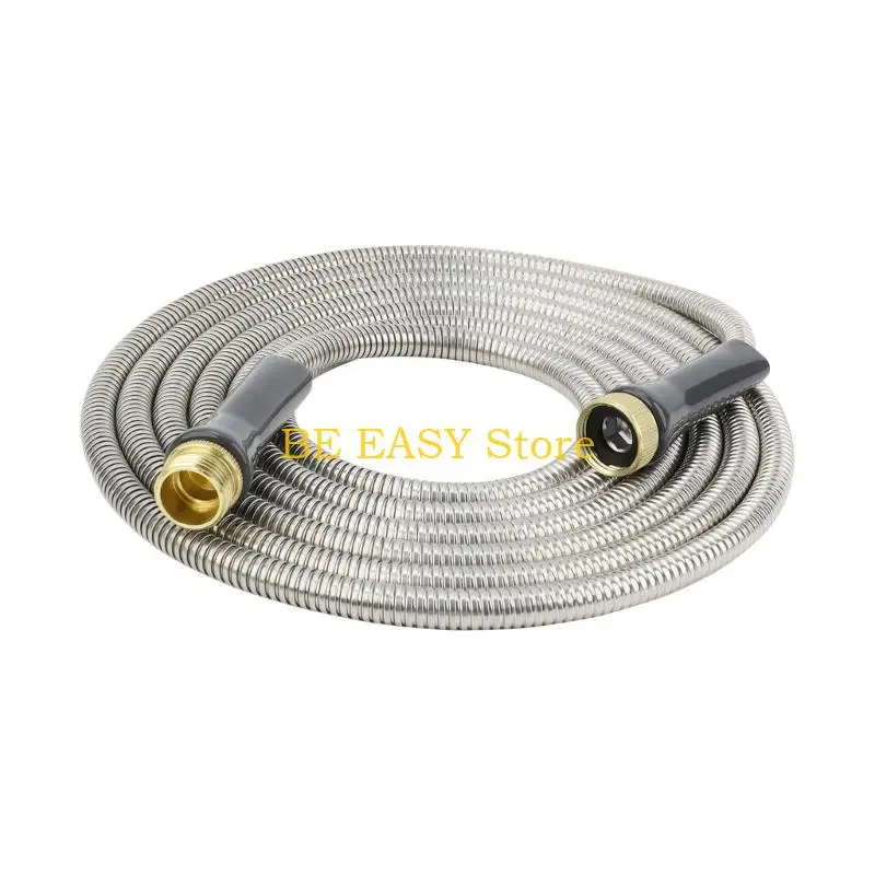 E28F 3FT Outdoor Water Hose With Stainless Steel Body And High Pressure Brass Connectors