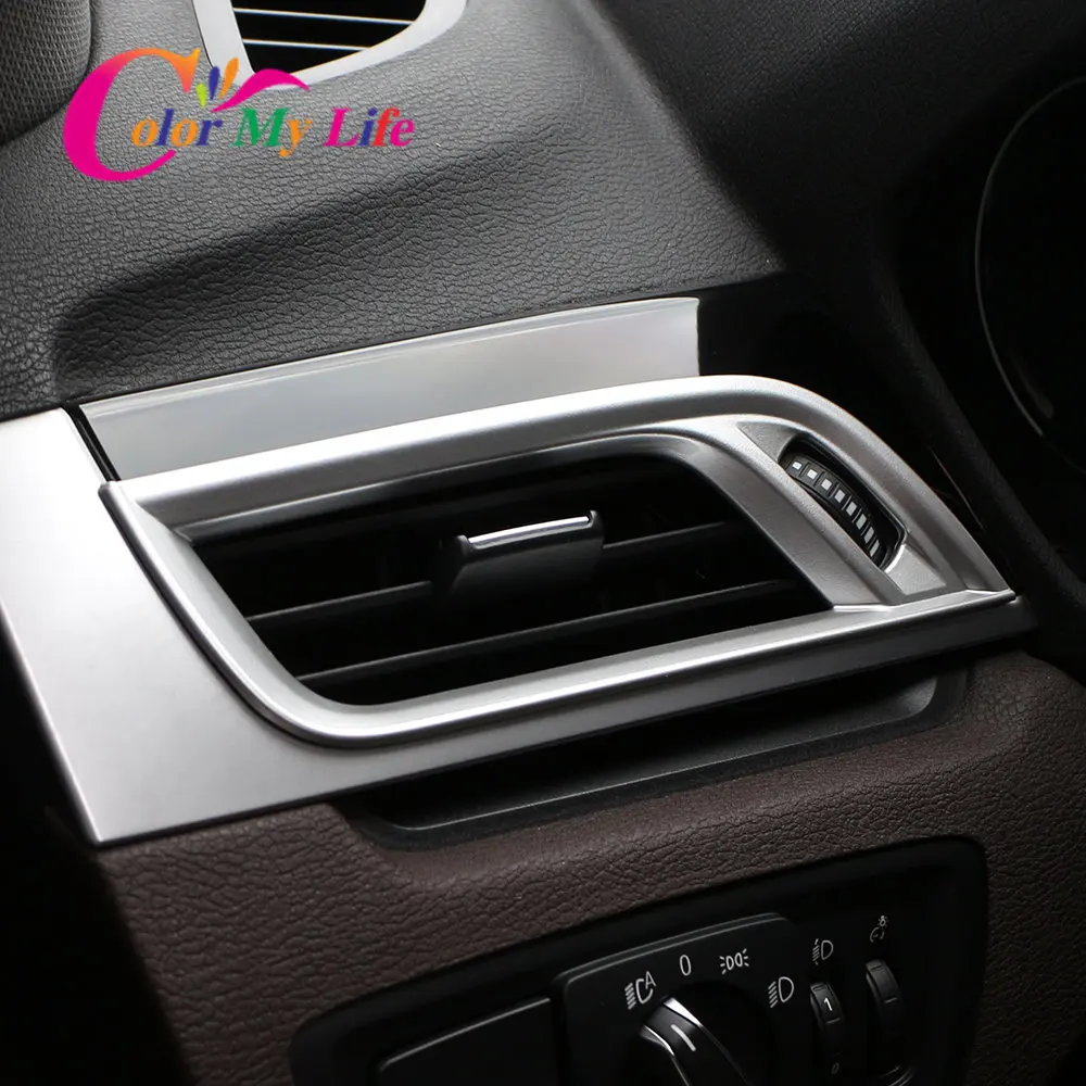 

Color My Life ABS Chrome Car Air Vent Protection Cover Trim Air Outlet Sequins Sticker for BMW X1 F48 2016 2017 2018 Accessories