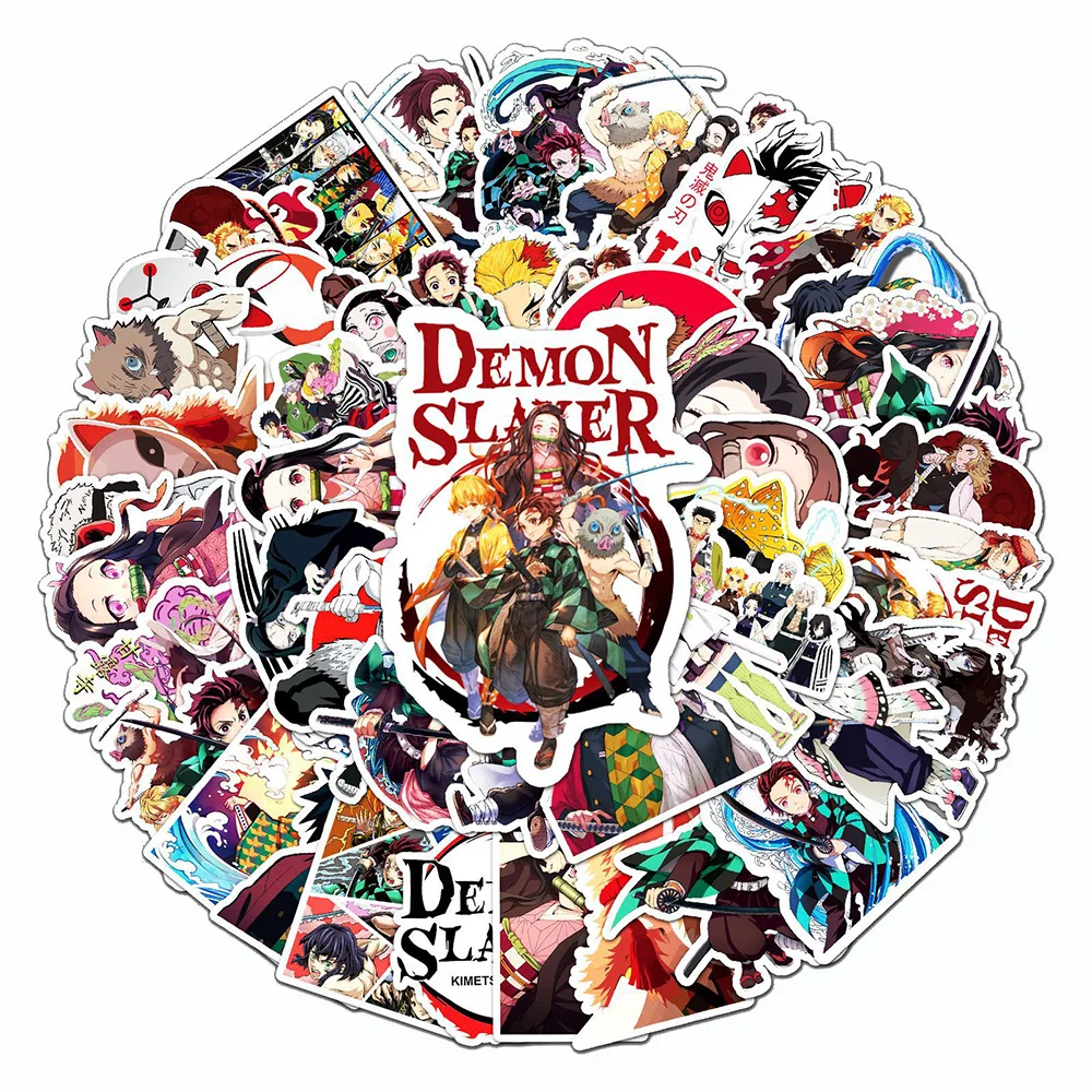 10/30/50pcs Hot Anime Demon Slayer Stickers Cartoon Decals DIY Water Bottle Phone Notebook Kamado Tanjirou Cool Graffiti Sticker