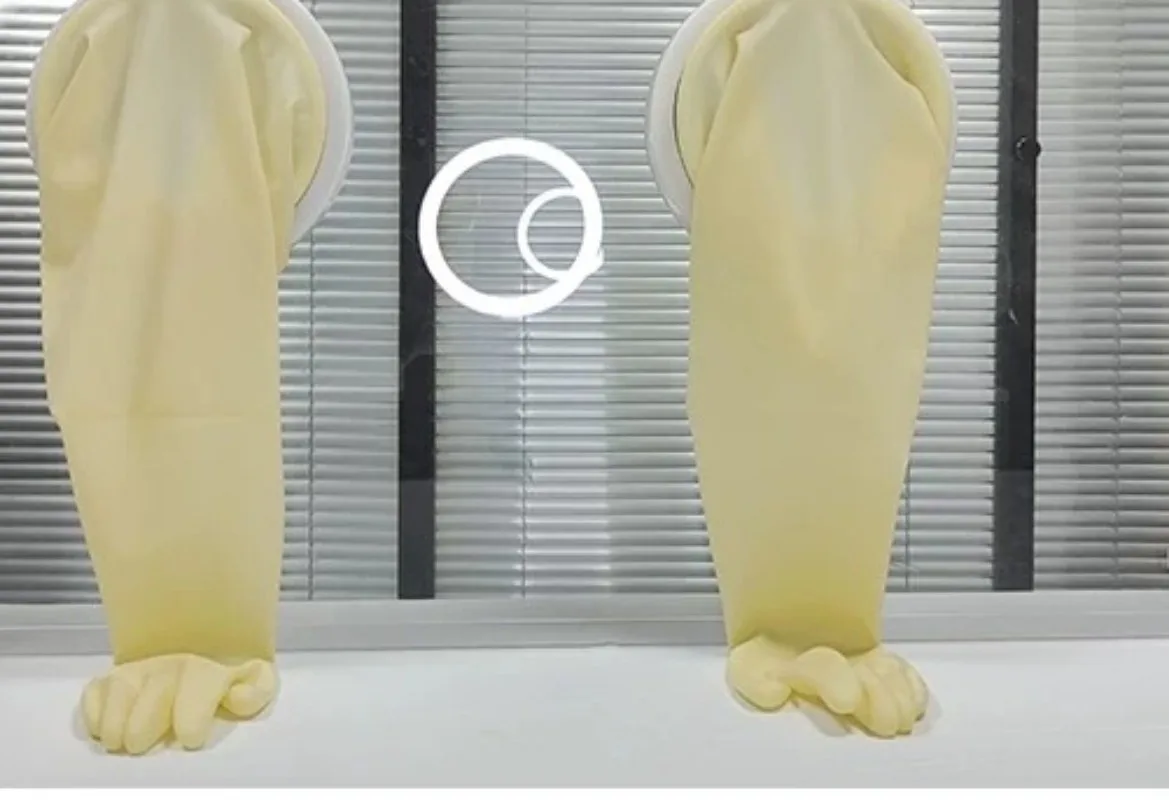 Durable Flexible Butyl Rubber Protective Gloves Anti Acid Alkali Vacuum Box Work Accessories