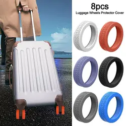 8PC Silicone Luggage Wheels Protector Cover Suitcases Protection Rings Anti-slip Reduce Noise Trolley Box Universal Caster Shoes