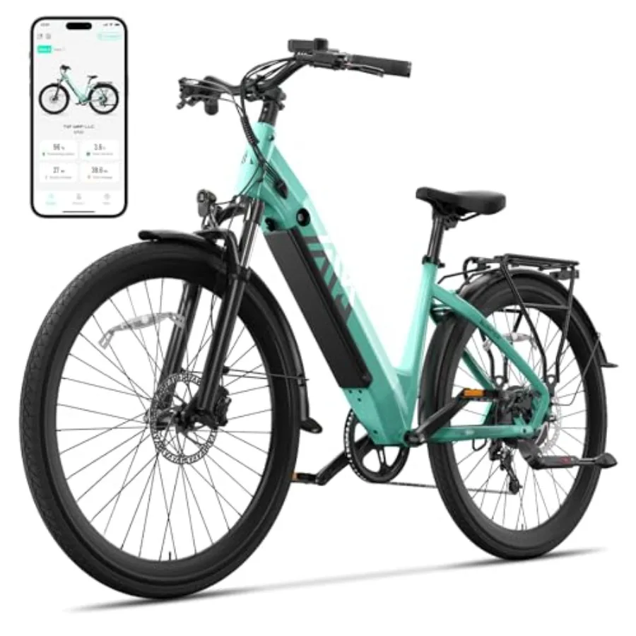 

Electric bike for urban commuting: aluminum frame black 1200W motor with 27.5x2.2 tires 48V 15Ah removable battery dual hydraul