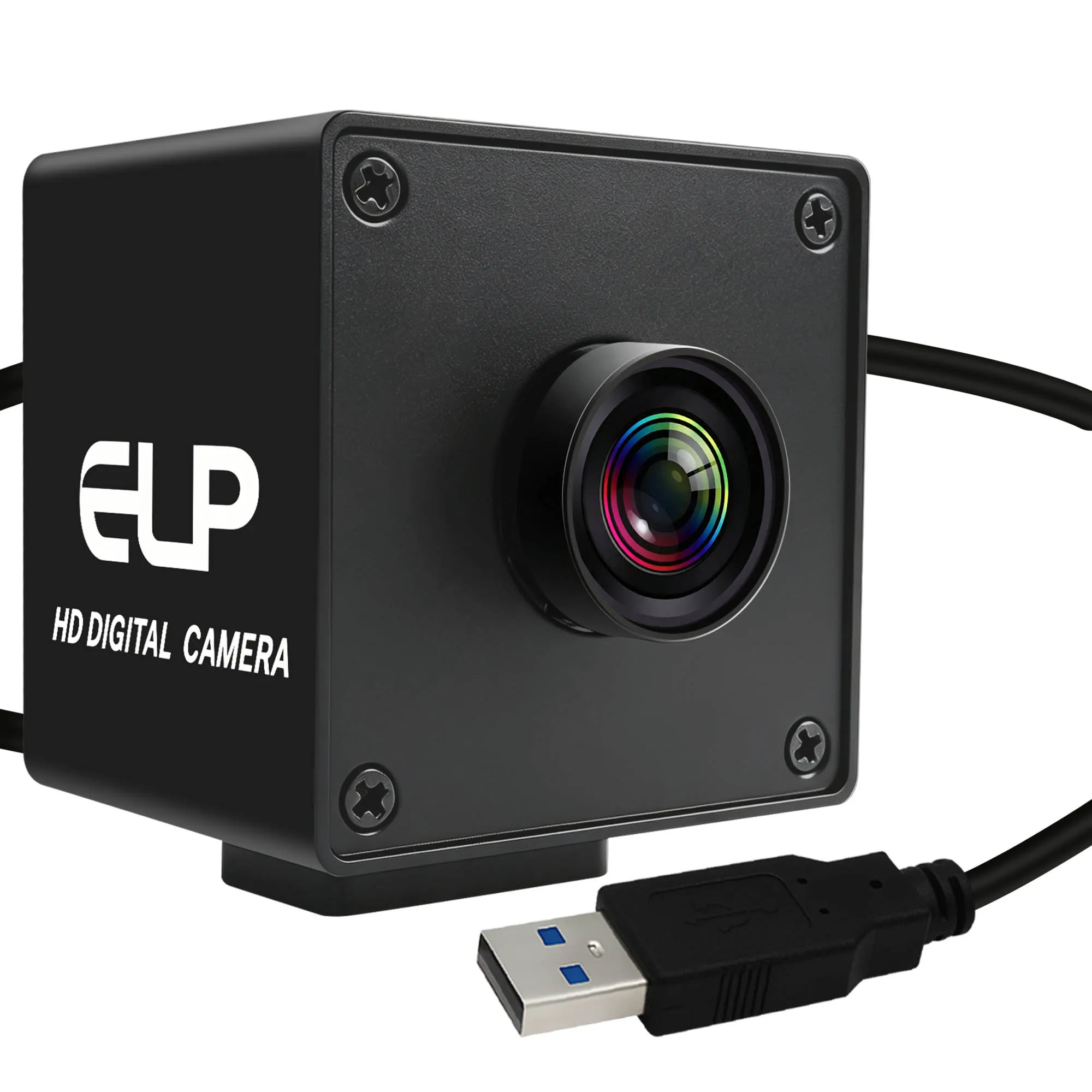 ELP 12MP Autofocus USB3.0 Camera with 164° Wide Angle Fisheye Lens IMX577 1080P 230fps High Speed UVC Plug&Play Webcam for PC