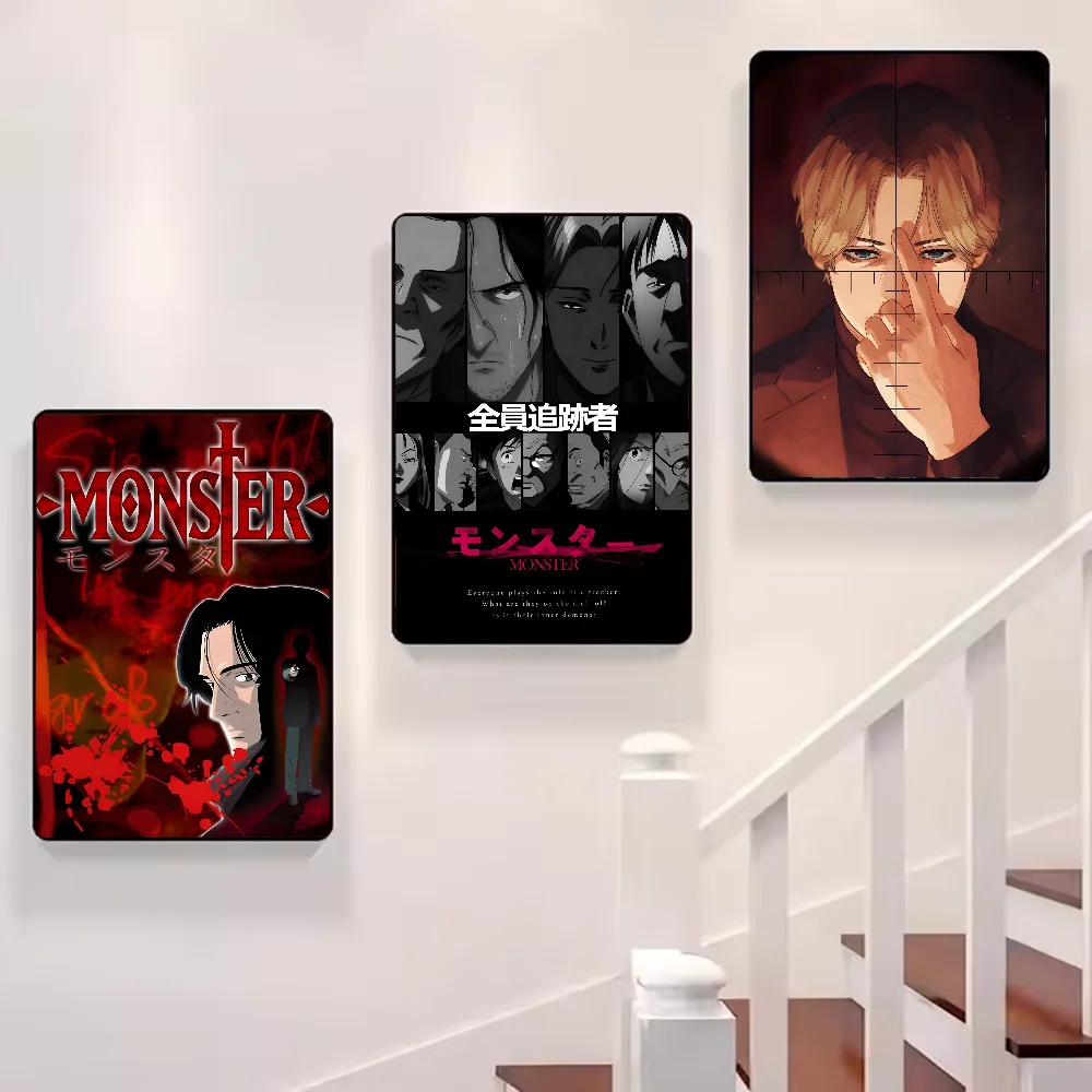 ملصق N-Naoki Urasawa S Monster Anime عالي الدقة جدار لاصق مقاوم للماء لغرفة المعيشة المنزلية وغرفة النوم والديكور الجمالي