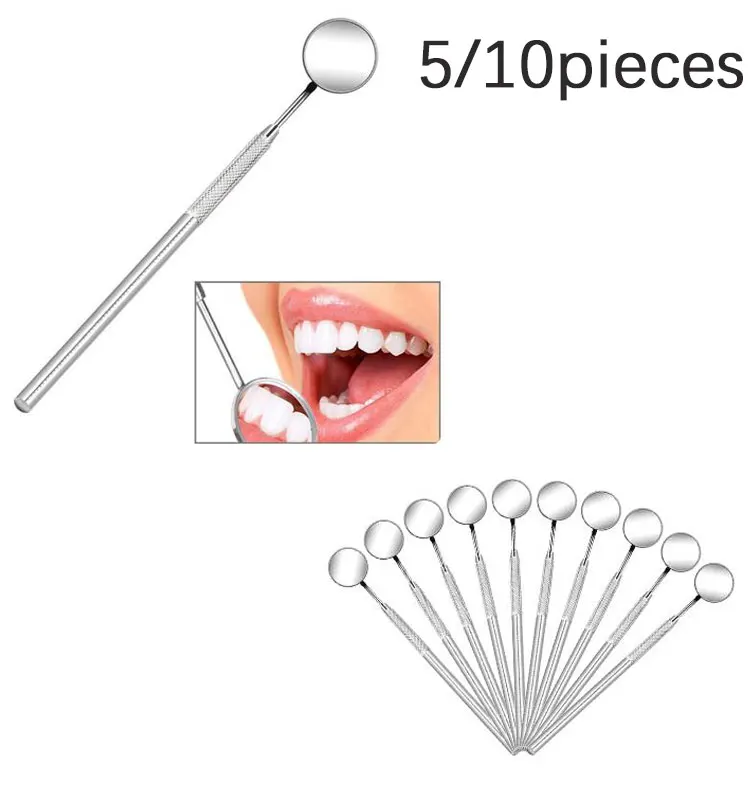 5/10Pcs Disposable Dental Mirror Oral Endoscopy Odontoscope Mouth Mirror Head with Handle Dentist Teeth Hygiene Care Accessory