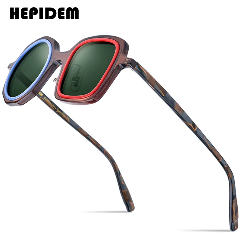 

HEPIDEM Acetate Polarized Sunglasses Men Trendy Luxury Brand Designer High-end Japanese Vintage Round Sun Glasses Women y2k 9356