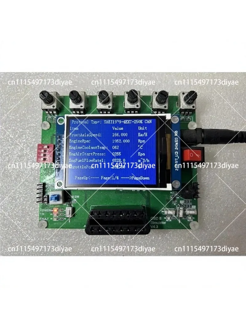 OBD Simulator ECU J1939 Simulator ELM327 Testing Development Tool
