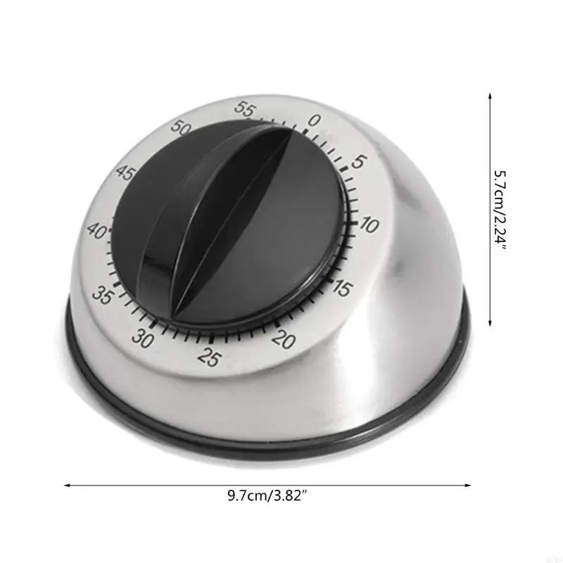 Timer cucina in acciaio inossidabile da 37me Timer meccanico cottura da cucina Strumenti cottura della sveglia