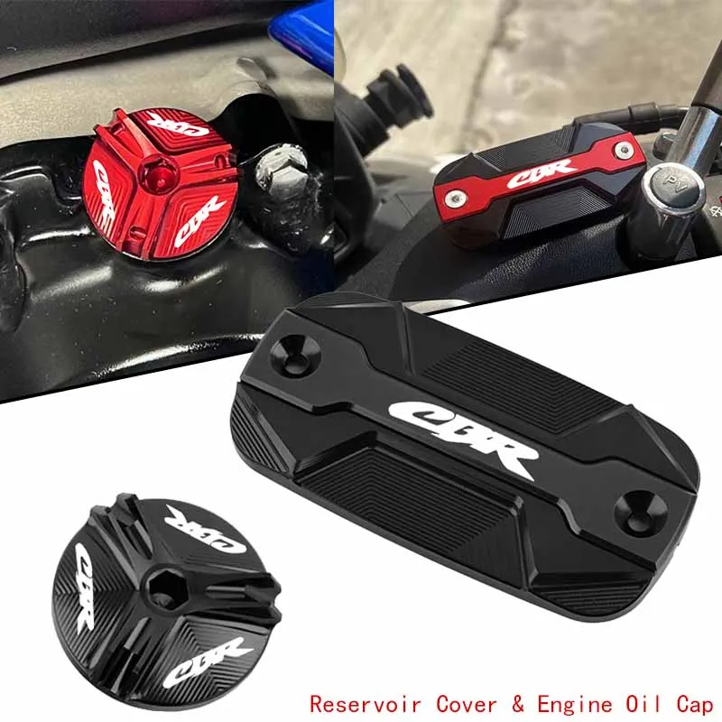 Tapa del depósito de líquido de frenos delantero y tapa del depósito de aceite del motor para motocicletas Honda CBR600RR CBR1000RR CBR 600 1000 RR CBR 650R 500R F2 F3 F4i