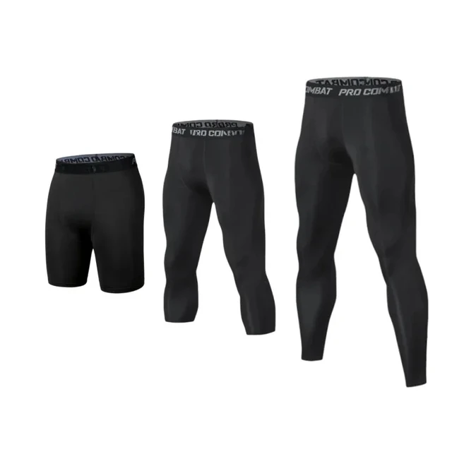 Męskie spodnie kompresyjne, legginsy, szybkoschnące legginsy sportowe, warstwa bazowa, legginsy do biegania, sportowe spodenki treningowe, aktywne szorty.