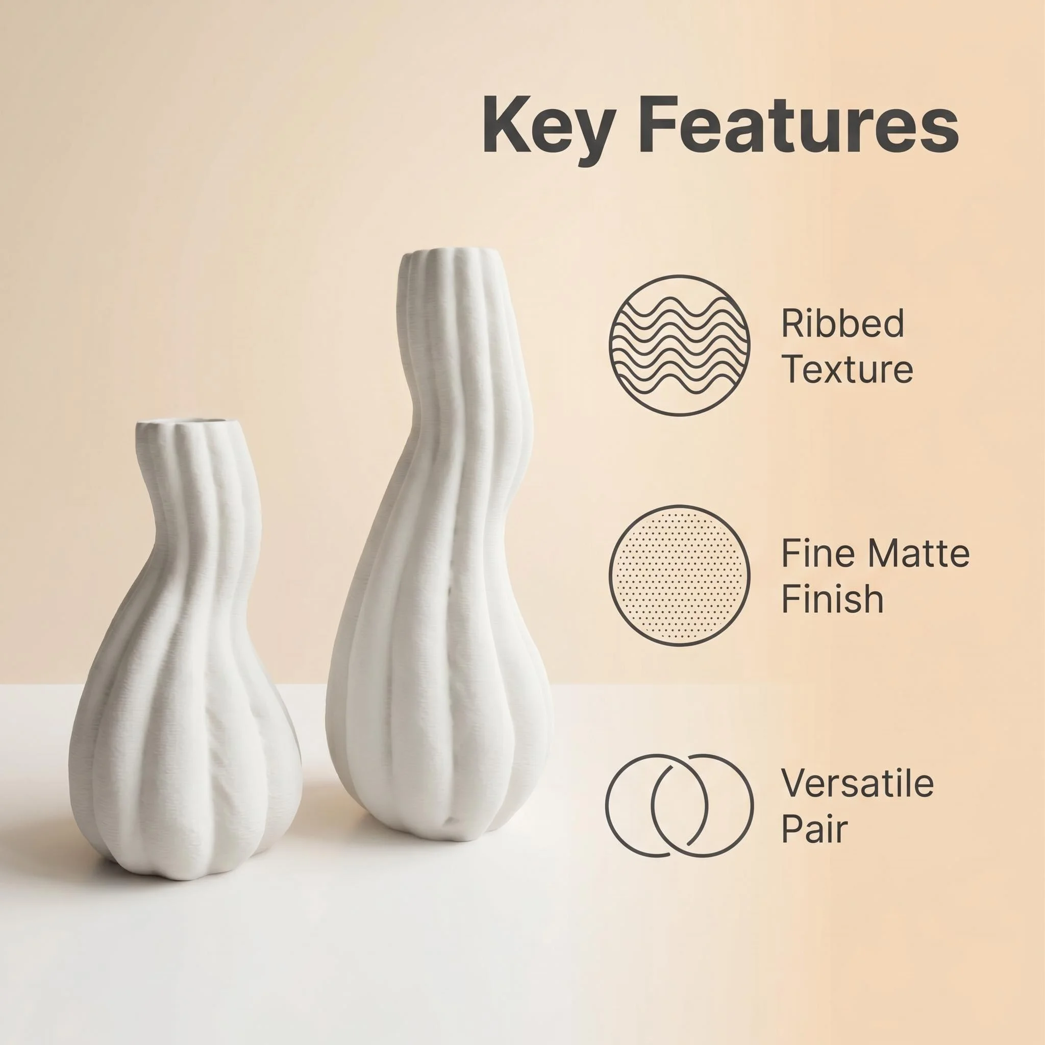 2-Piece Wabi-Sabi Irregular Decorative Vase Set, Made of Matte Pla, Minimalist Modern Tabletop Decor, Suitable for Living Room