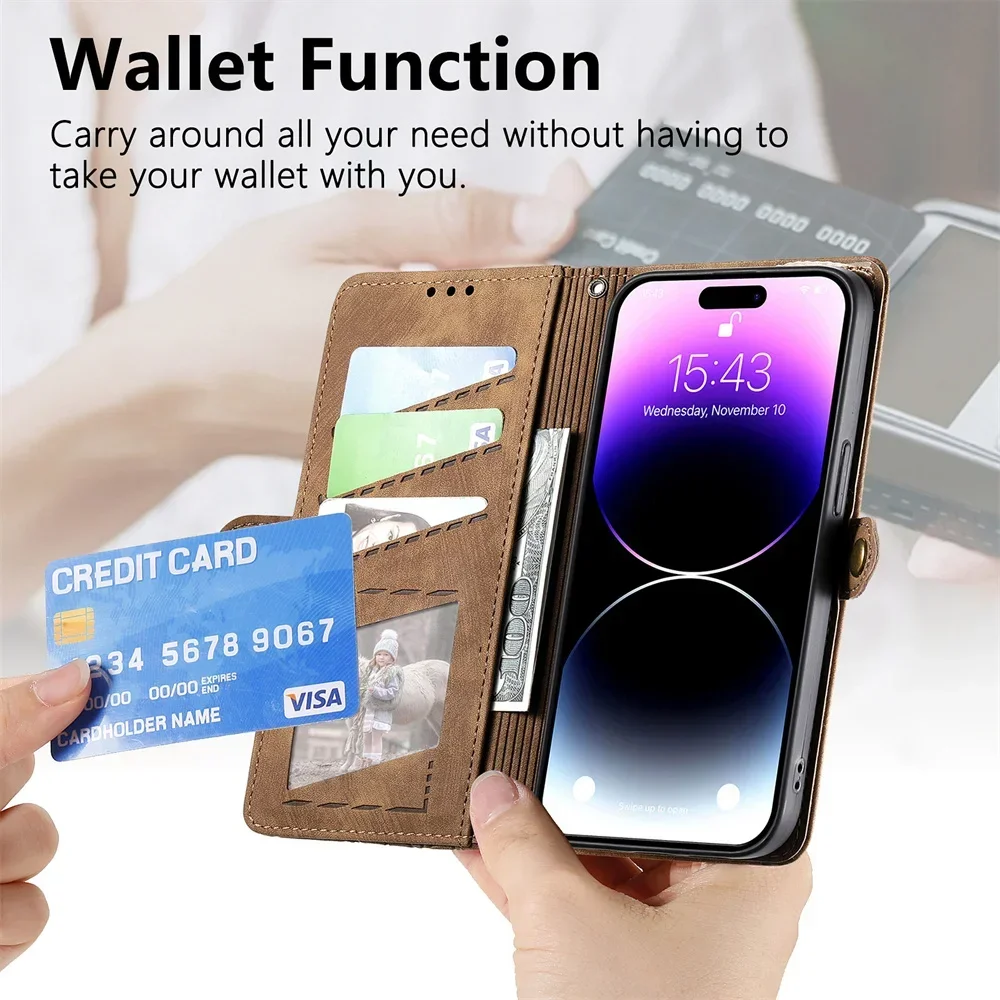 For Ulefone Note 18 Ultra 20 Pro 5G Zipper Wallet Case Crossbody Leather Flip Cover For Ulefone Note 16 Pro 15 14 12 12P Etui