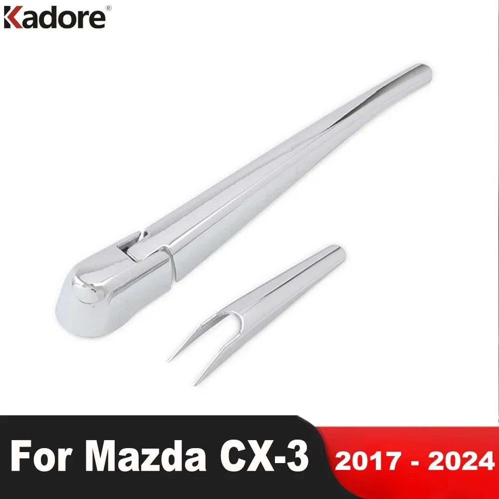 

Накладка на стеклоочиститель заднего стекла для Mazda CX-3 CX3 2017-2022 2023 2024, хромированная рамка рычага стеклоочистителя автомобиля, аксессуары