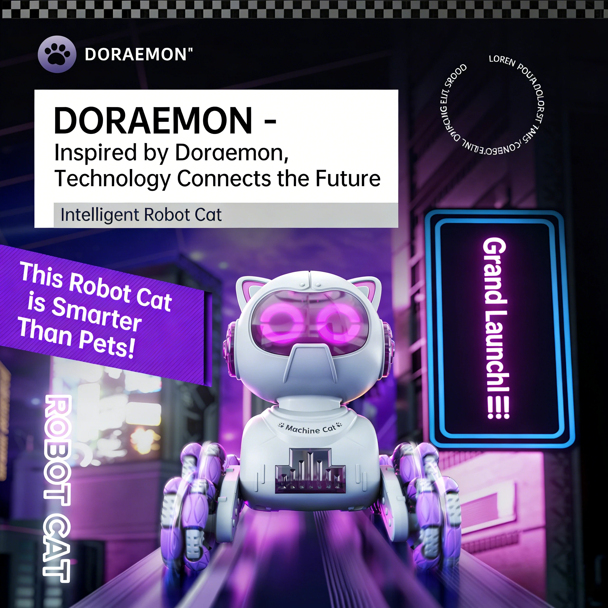 F04-Cute Intelligent Robot Cat Toy Electric Remote Control Car Drift Climbing Deformation Stunt Mechanical Cat for Boys&Girls