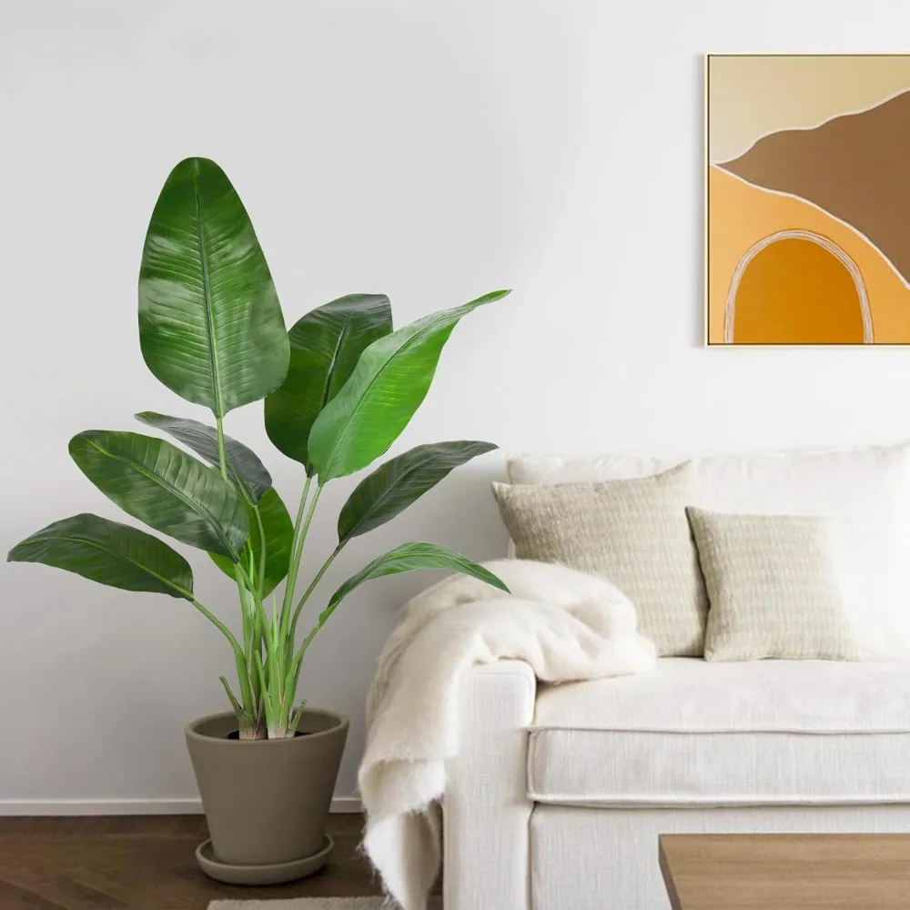 

Bird of Paradise Artificial Plant, Fake Plants Areca Palm Tree, No Need Styling Faux Tropical Palm Potted Tree, Simulation Plant