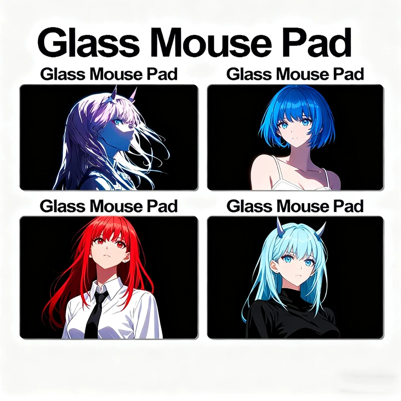 

Модный стеклянный коврик для мыши с рисунком аниме, крутая девушка, фотоэлектрический закаленный модернизированный гладкий FPS игровой офисный стол, домашний стеклянный коврик для мыши