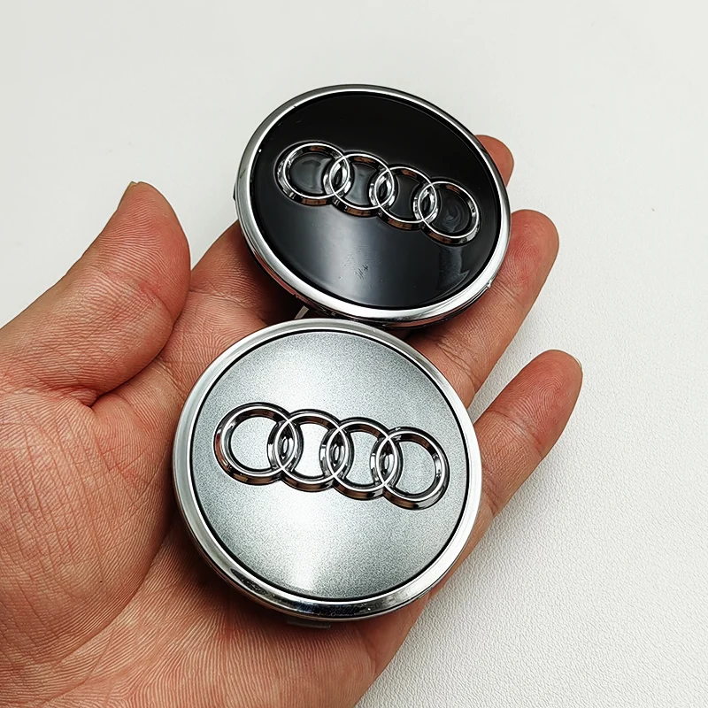 4pcs 61mm Black Grey Car Styling Badge Wheel Center Hub Cap Rim Caps For Audi Emblem 4M0601170JG3 A4 A6 Q3 Q5 Q2 Q7 Accessories