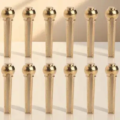 

12 Pcs Brass Guitar String Solid Bridge Pin for Acoustic Electric Guitar Stable Replacement Pegs Tuning Accessories