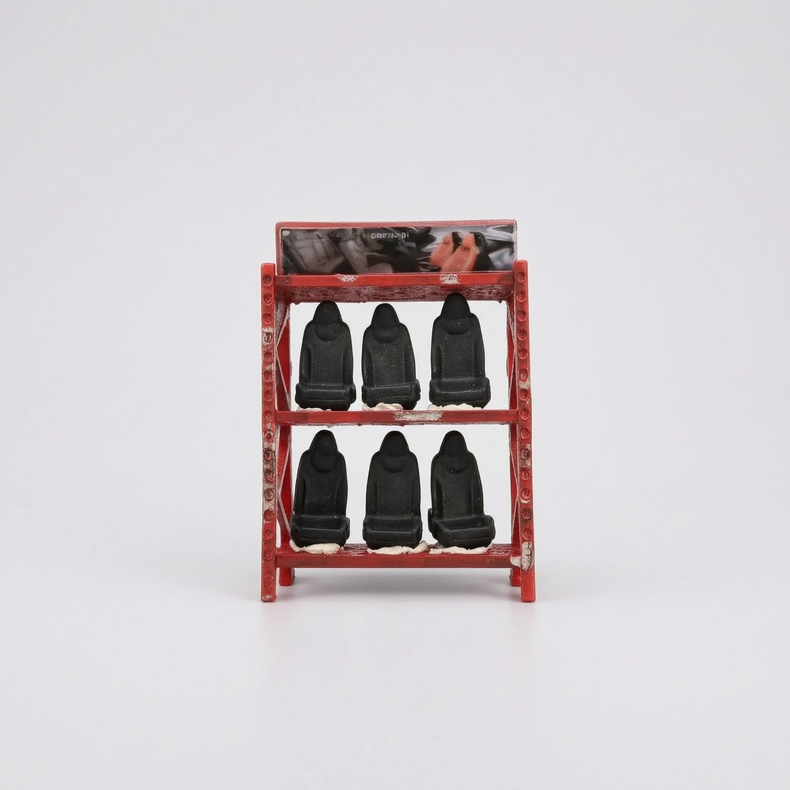 Car Seat Rack Model 1/64 Scale Miniature Display Shelf Model Garage Rack Highly Detailed Diorama Accessory Assembled