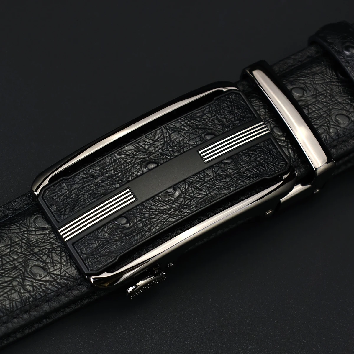 حزام جلدي بإبزيم تلقائي للرجال مع رأس معدني للأعمال جينز كاجوال وإكسسوارات ملابس عصرية متعددة الاستخدامات #5