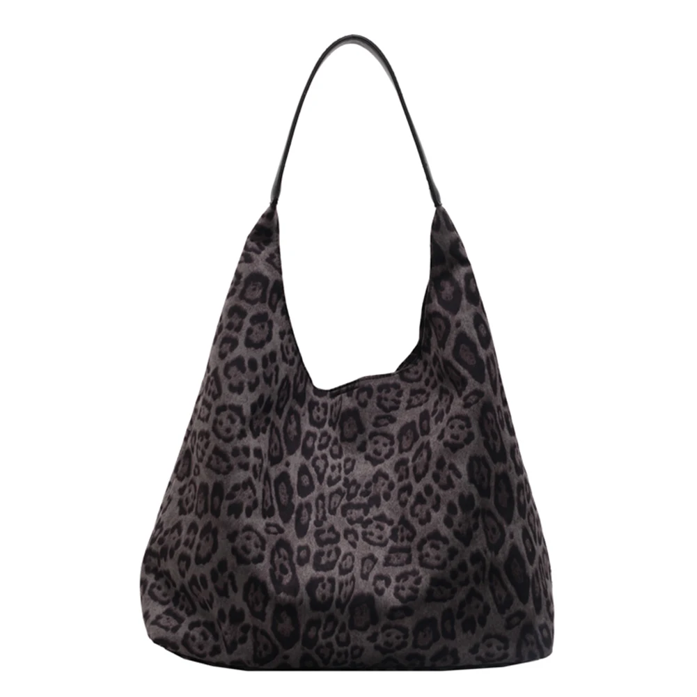

Women Suede Shoulder Bag Leopard Print Purse and Handbag Magnetic Closure Trendy Satchel Bag for Work Travel