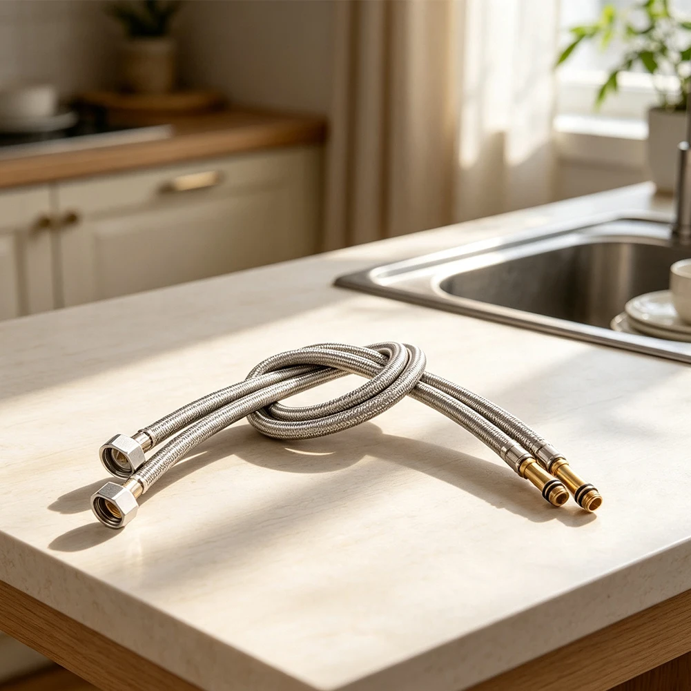 Push Connect Water Line Stainless Steel Hose Kit For Daily Kitchen Use 304 Stainless Steel Material Wear Resistant Tubing