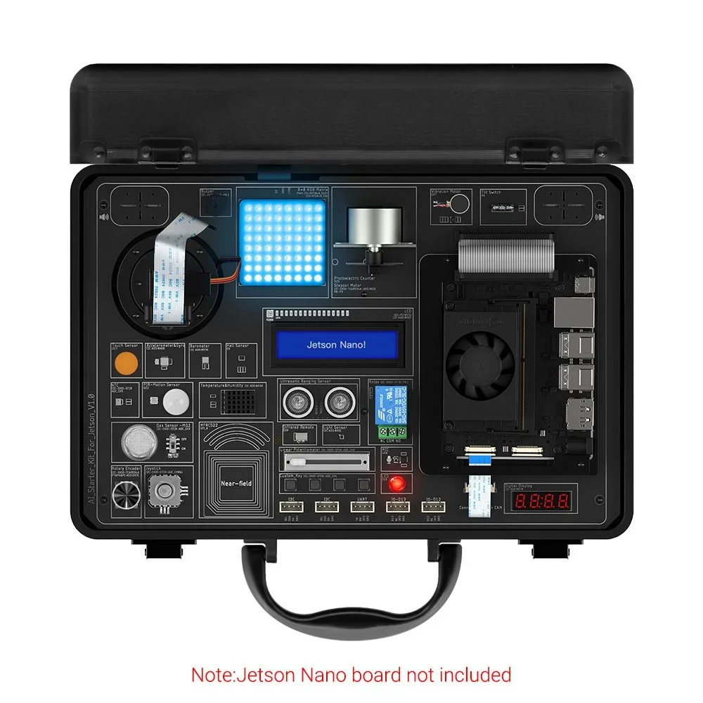 Elecrow AI Starter Kit for Jetson Orin Nano with Common Board design, 30 Sensors and 38 Lessons (No Jetson Orin Nano Included)