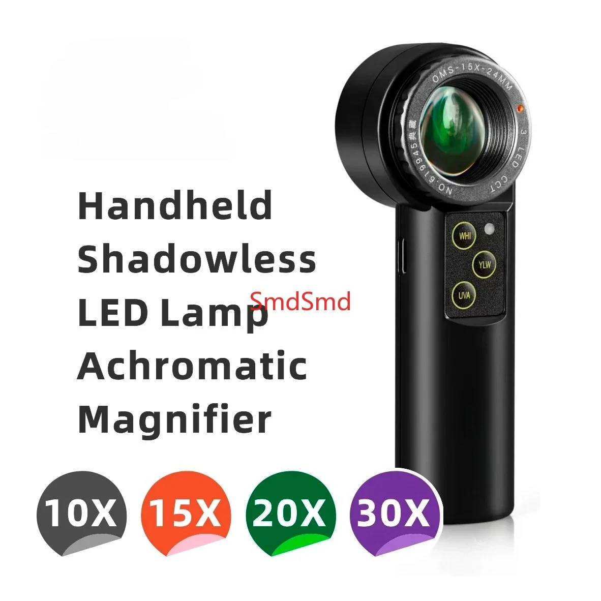 Shadowless LED Handheld Magnifier 10X 15X 20X Achromatic Loupe Antique Diamond Gemstone Jewelry Watch Identification Instruments